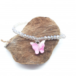 Bracelet Bohème - "Effet Papillon" - Rose Nymphe