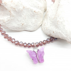 Bracelet Bohème - "Effet Papillon" - Violet Lilas