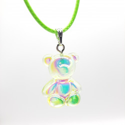 Collier Friendly - Ourson Câlin - Vert Opaline