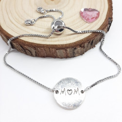 Bracelet "Mom" - Fête des mères - Argenté