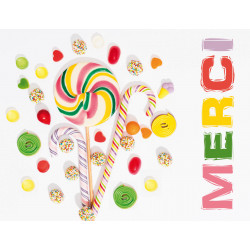 Carte Remerciement | "Candy Pop" 10.7x13.9 + Enveloppes (lot de 10)