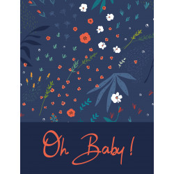Lot 10 invitations | "Oh Baby Bleu de Minuit" (10.7x13.9)...